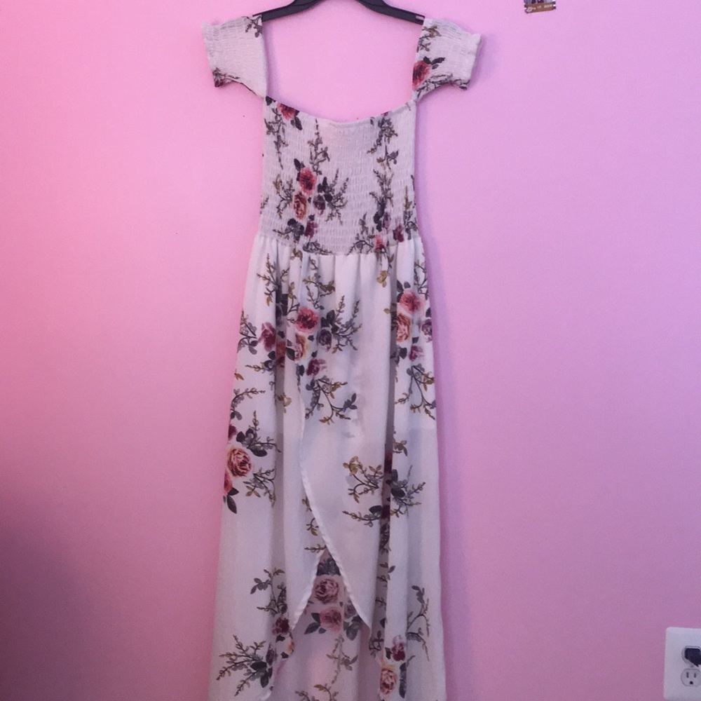 A Long Flower Designed Dress